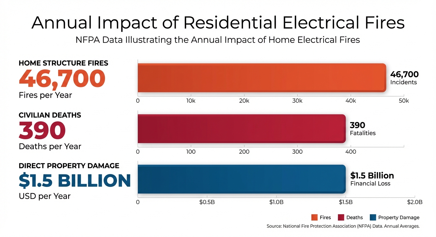 Annual Impact of Residential Electrical Fires